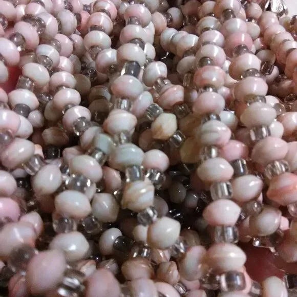 VINTAGE Hong Kong multi strand necklace / earrings set - Picture 3 of 13